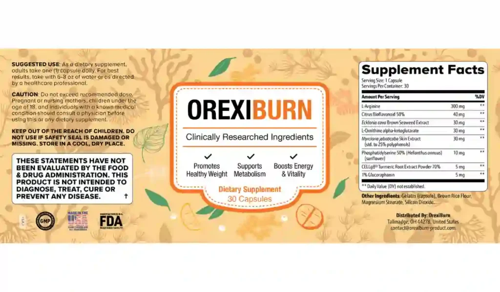Orexi Burn ingredients